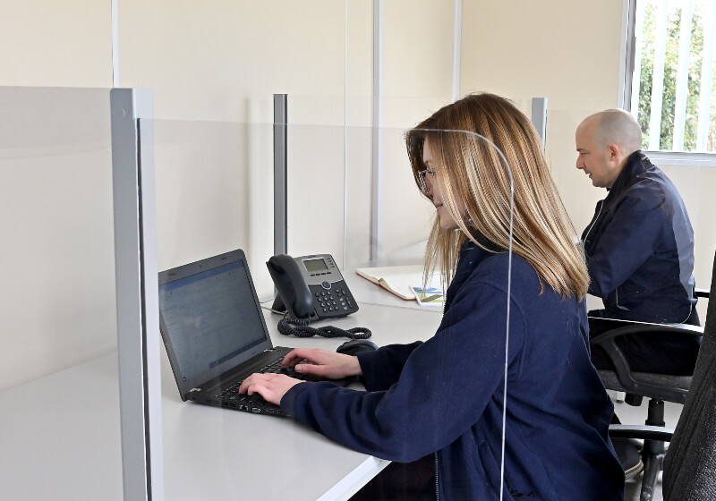 interior office of anti-vandal portable building