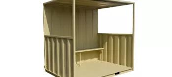 Algeco smoking shelter available for hire full view