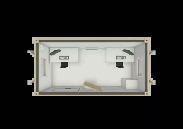 Algeco Anti Vandal Office 16x8 floor plan